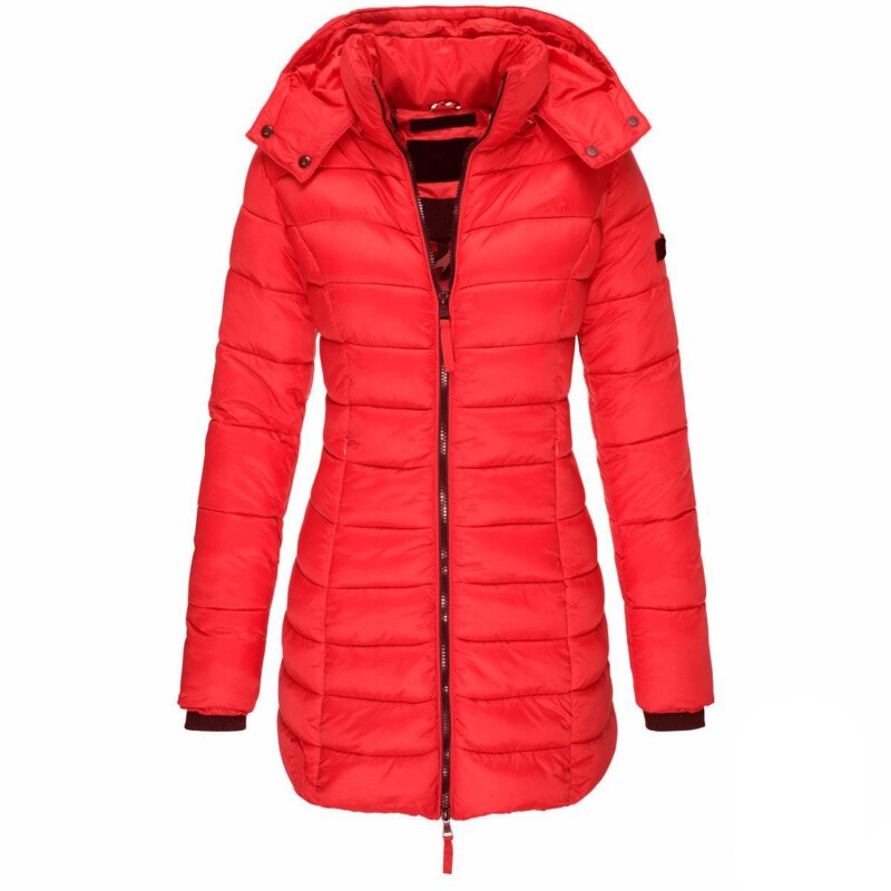 Durable women's insulated hooded winter jacket, essential outerwear for extreme cold and fall fashion.