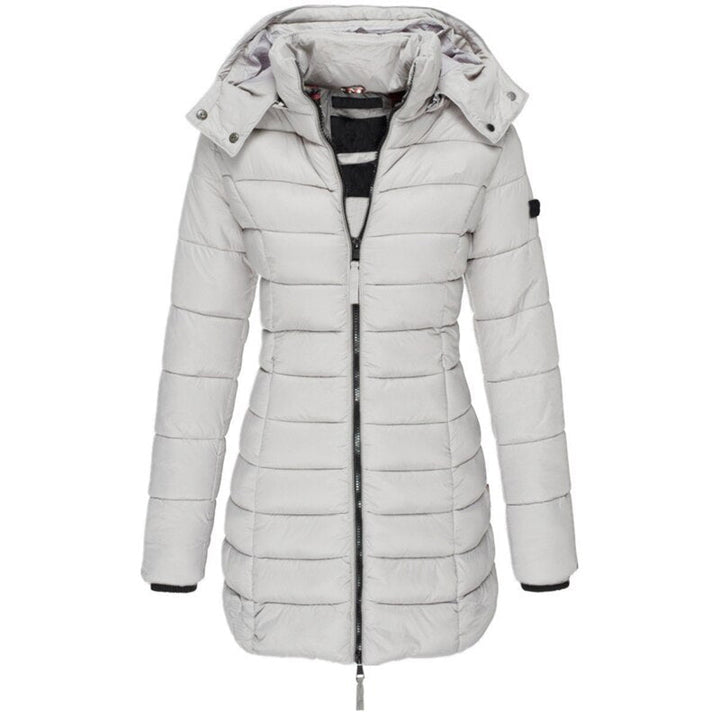 Versatile women's insulated hooded winter coat, perfect for everyday cold weather, fall, and outdoor activities.