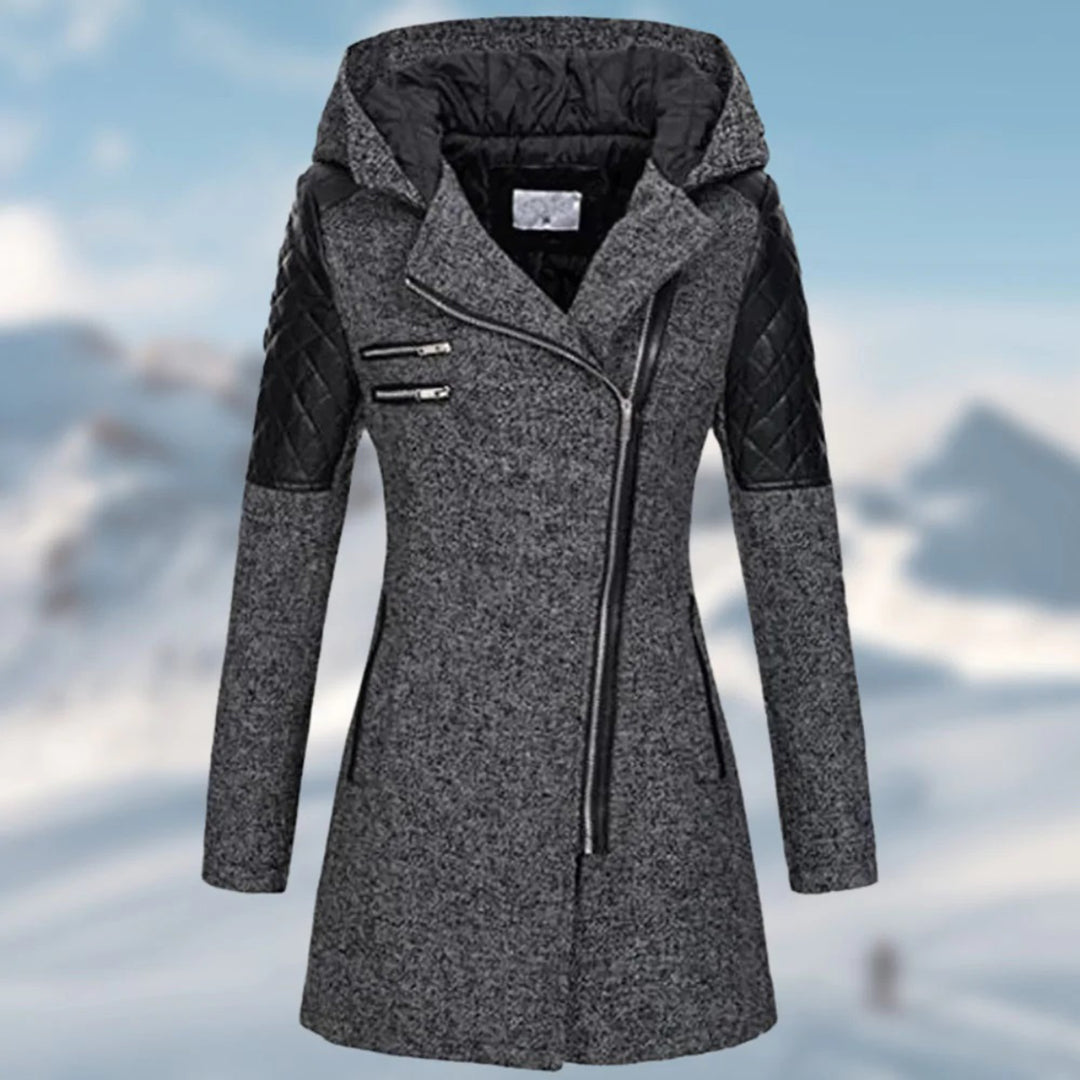 Stay warm in this women's cozy quilted sleeve winter coat, stylish outerwear for winter.