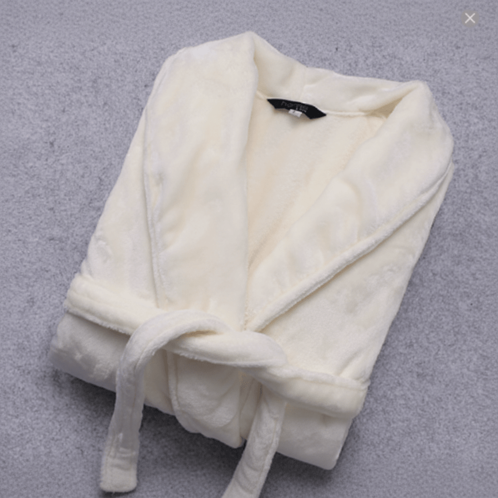 Comfortable women's loungewear winter bathrobe, soft, long, with a belt for adjustable fit.