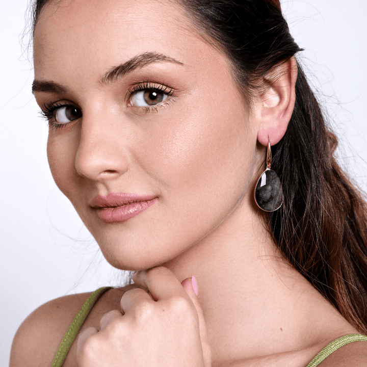 Enhance intuition with these spiritual women's Dreamy Labradorite dangle earrings, unique handcrafted gemstone jewelry.