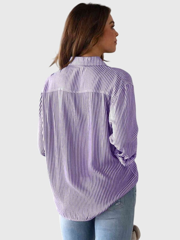 Office wear women's collared shirt, long sleeve top, professional, versatile, and elegant.