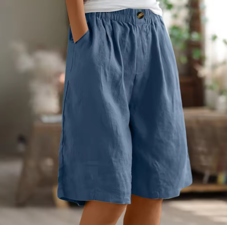 Soft fabric women's pull-on shorts, designed for effortless summer comfort and relaxed wear.