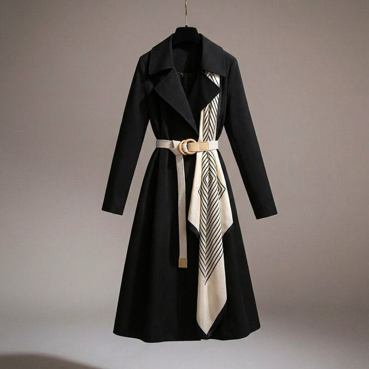 Women's elegant belted lightweight trench coat, perfect for versatile formal or casual wear.