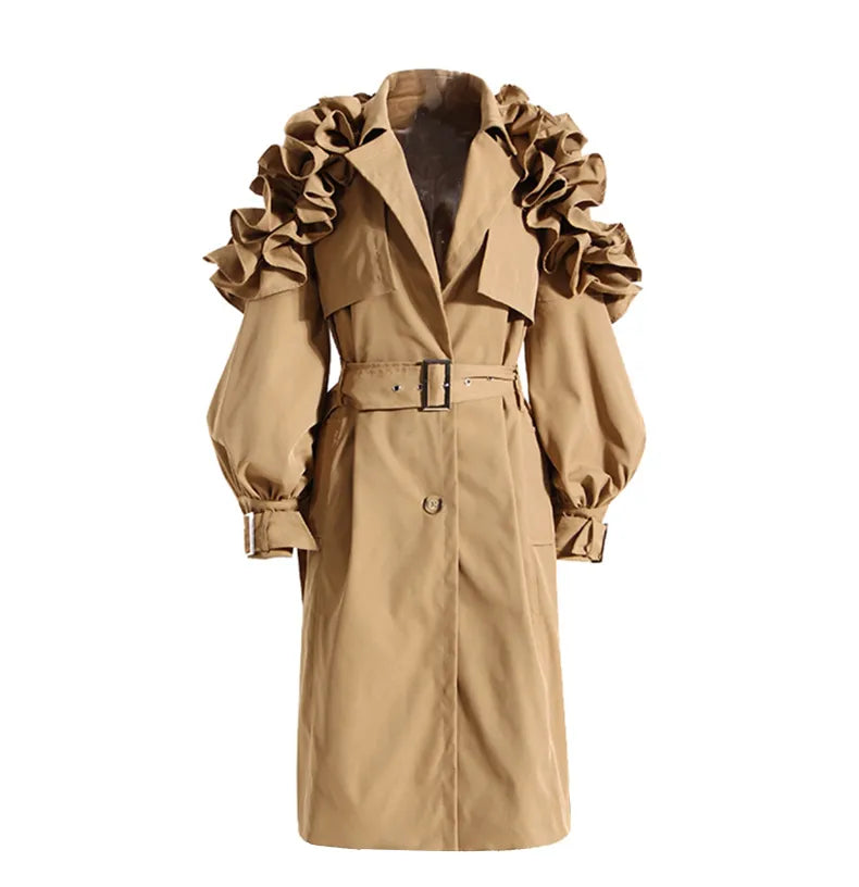 Women's elegant classic trench coat, perfect for timeless style & sophisticated outerwear.