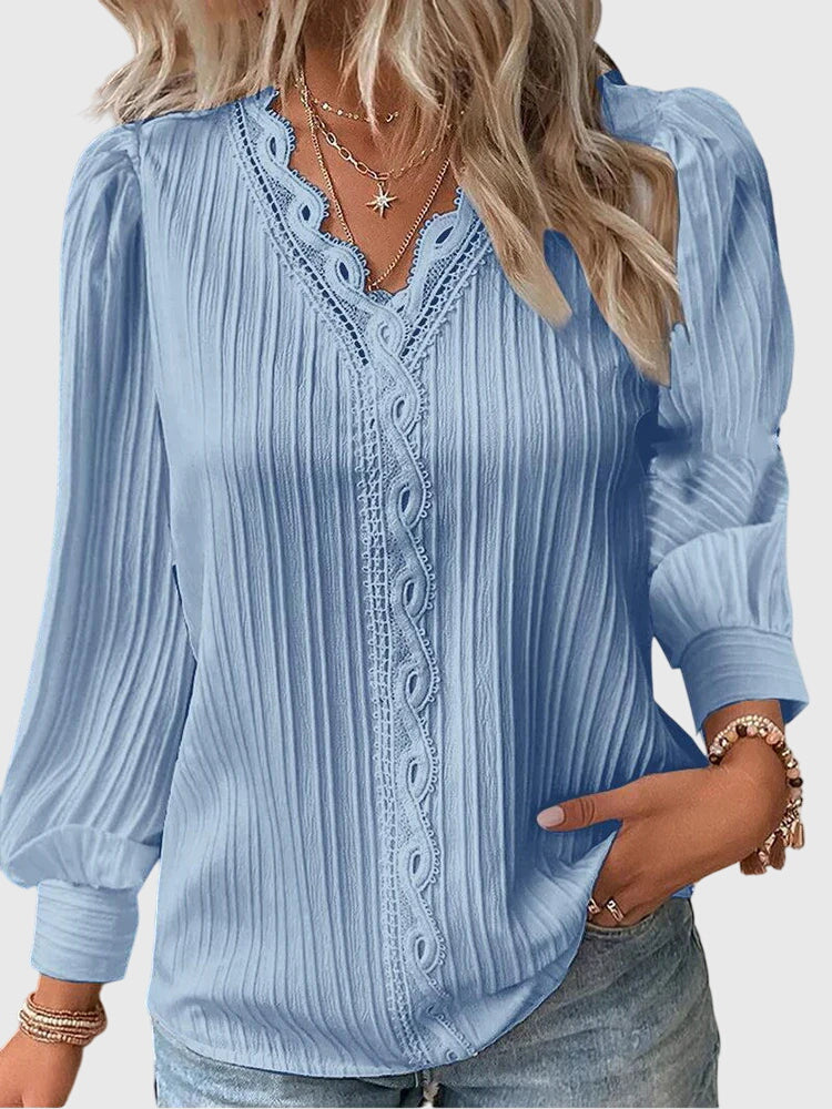 Elegant women's everyday blouse, a stylish pullover top designed for effortless fashion & comfort.