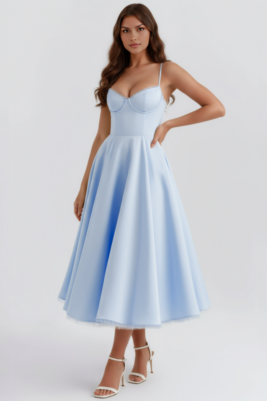 Women's Enchanting Grace Celebration Midi Dress. Elegant party & special occasion wear with a flattering style.