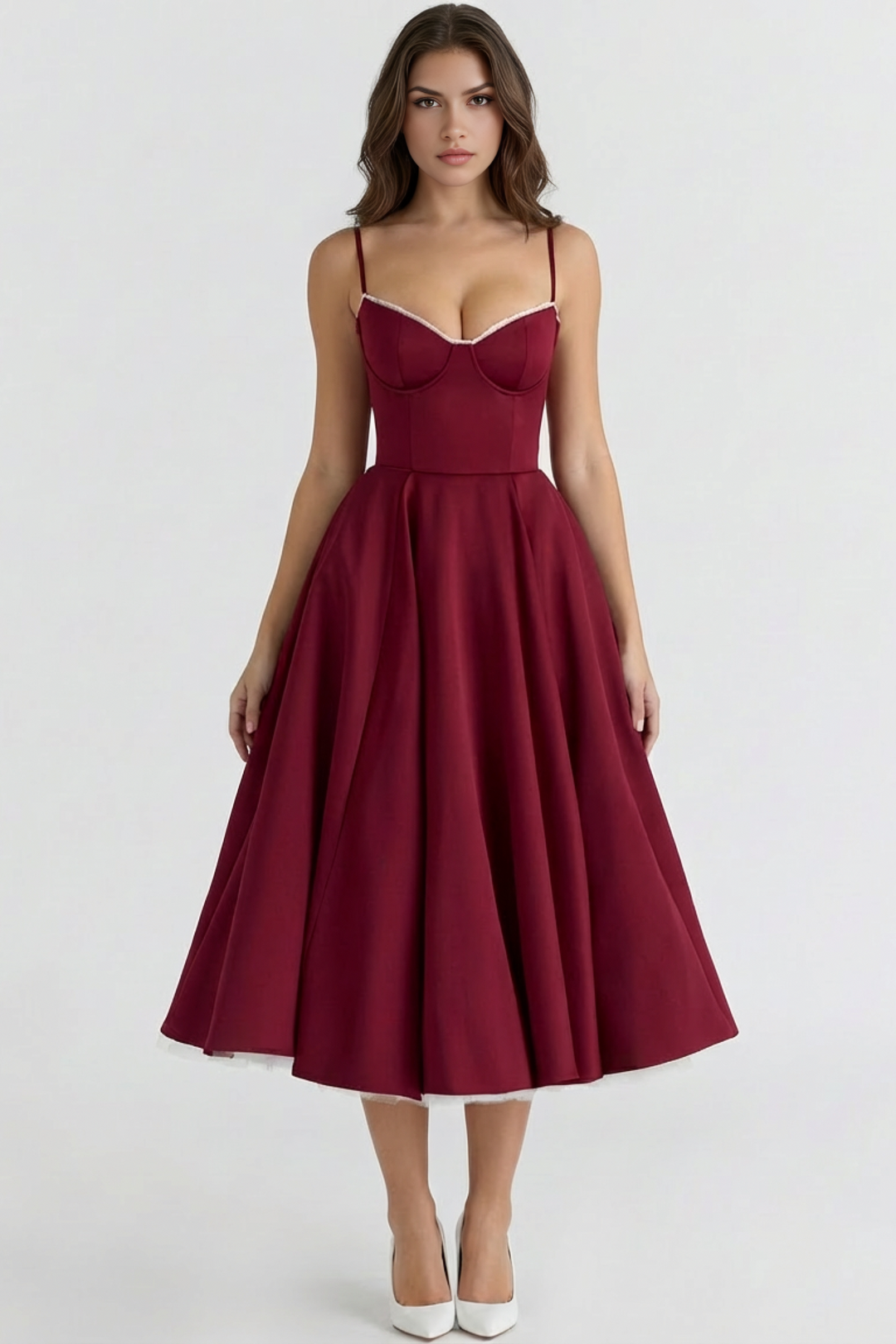 Women's classic midi dress. Perfect party or celebration wear, offering elegant feminine style for events.