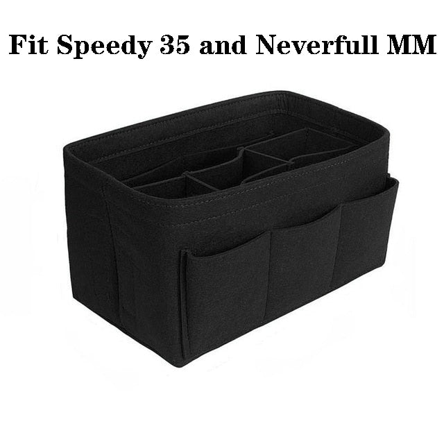 Stylish women's felt handbag organizer insert, a practical accessory for neat and tidy bags.