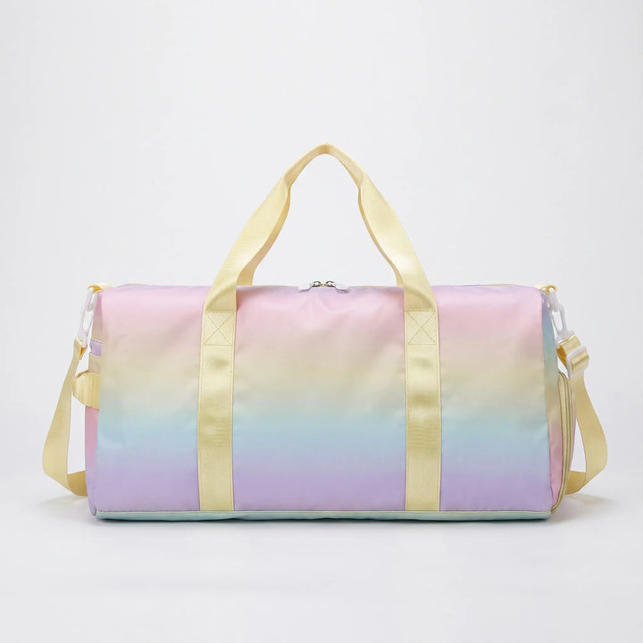 Spacious pink women's workout bag, ideal for the gym or a short trip. Features a convenient separate shoe compartment.