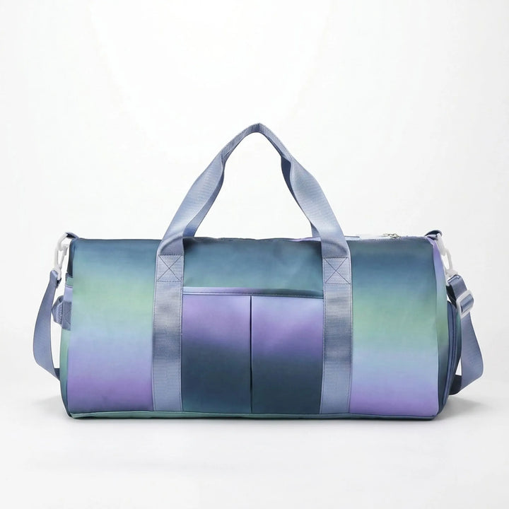 Durable women's sports duffel bag with shoulder strap & integrated shoe compartment, great for all your fitness activities.