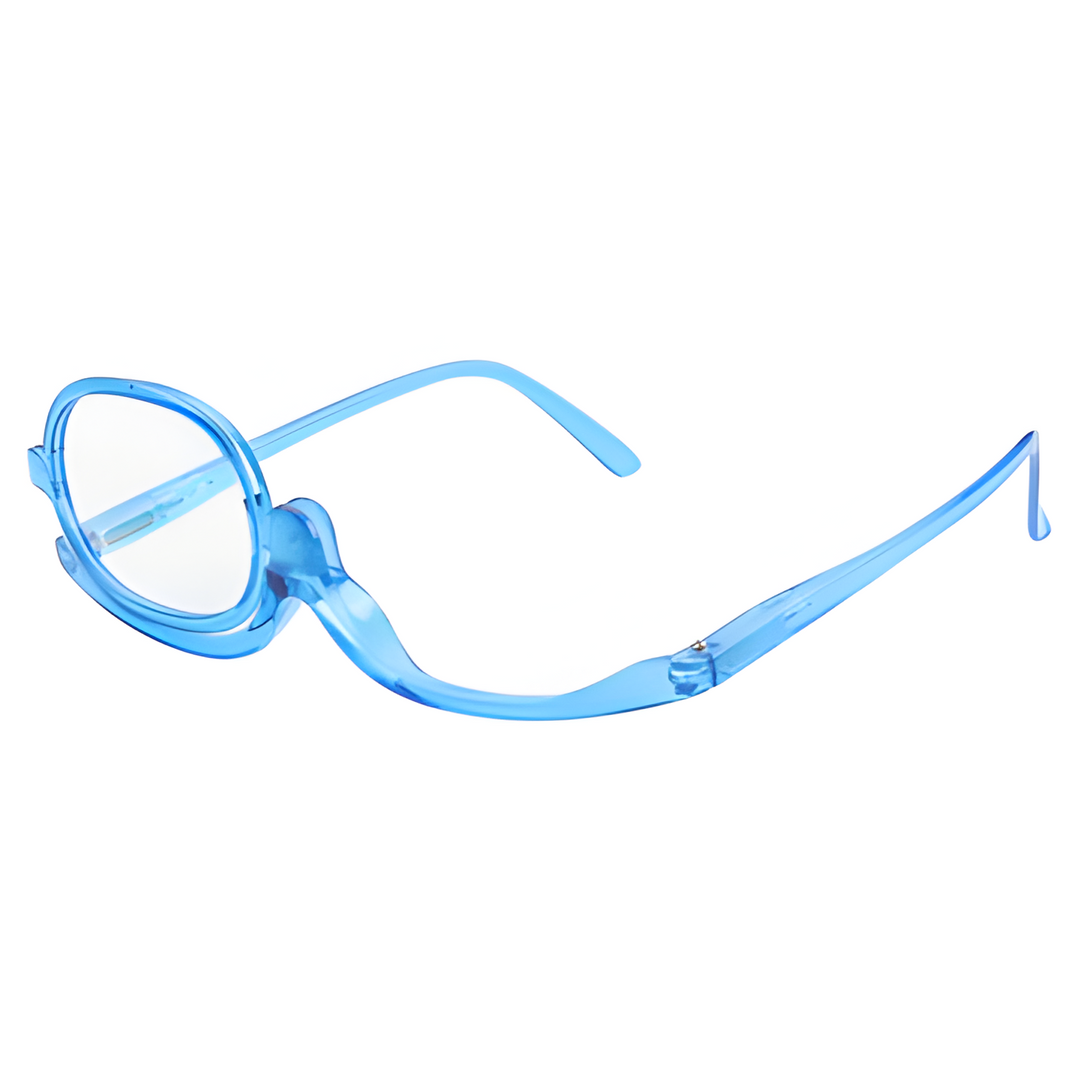 Women's optical flip-lens glasses, ideal for close-up work, reading, and precise makeup application.