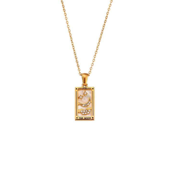Fashionable women's tarot card necklace, a unique spiritual and symbolic gift idea.
