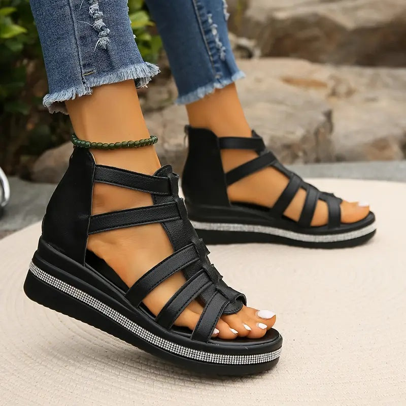 Supportive Hannah comfort sandals with rhinestones, designed for orthopedic all-day wear for women.