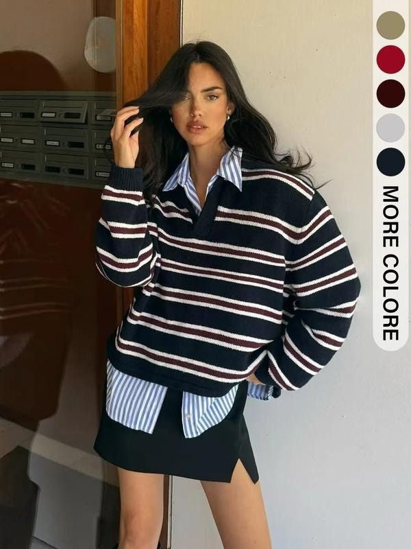 Women's Heritage Striped Knit Sweater. Classic, comfortable, versatile fall fashion for everyday.