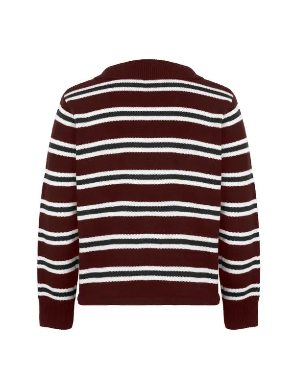 Soft, comfortable women's striped knit sweater. Essential classic heritage style for elegant everyday wear.