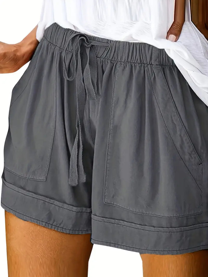 Women's comfortable high-rise relaxed shorts in a soft cotton blend.