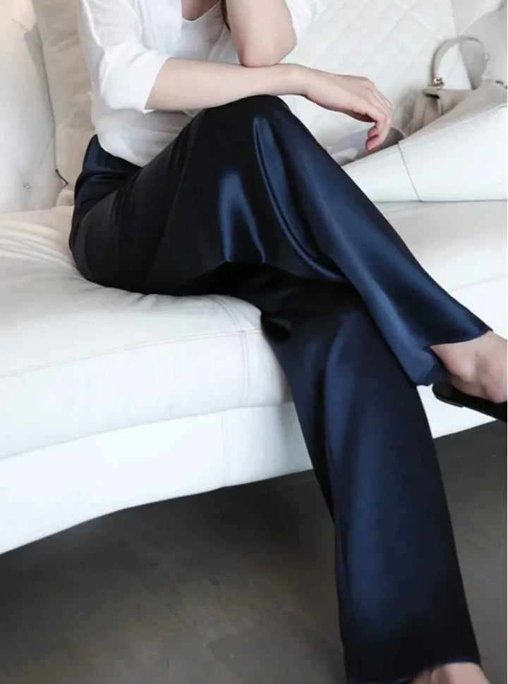 Summer-ready women's high waist wide leg flowy pants, breathable & stylish for warm days.
