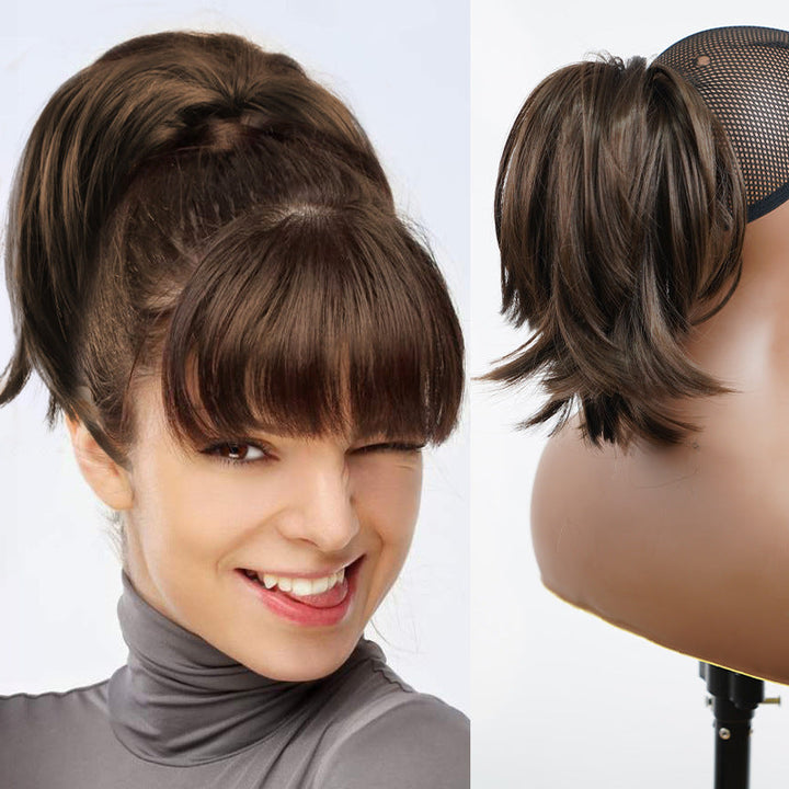 Women's ponytail hair extension, a convenient hair accessory to quickly add volume and style.