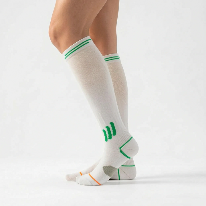 Women's knee-high support socks, perfect for reducing leg fatigue & enhancing circulation.