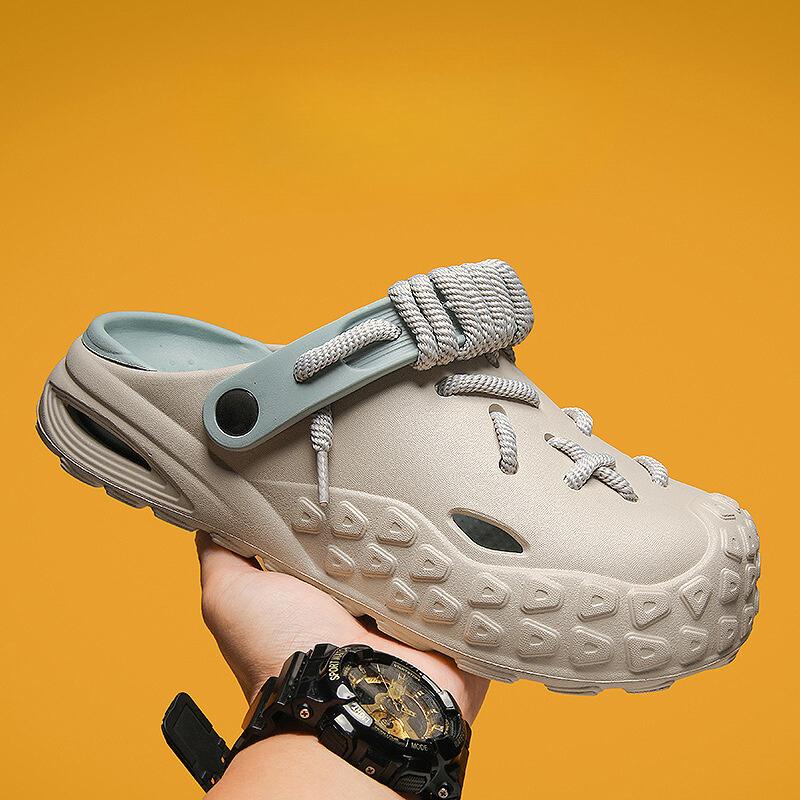 Comfortable women's laced clogs with adjustable laces, perfect water-friendly summer footwear.