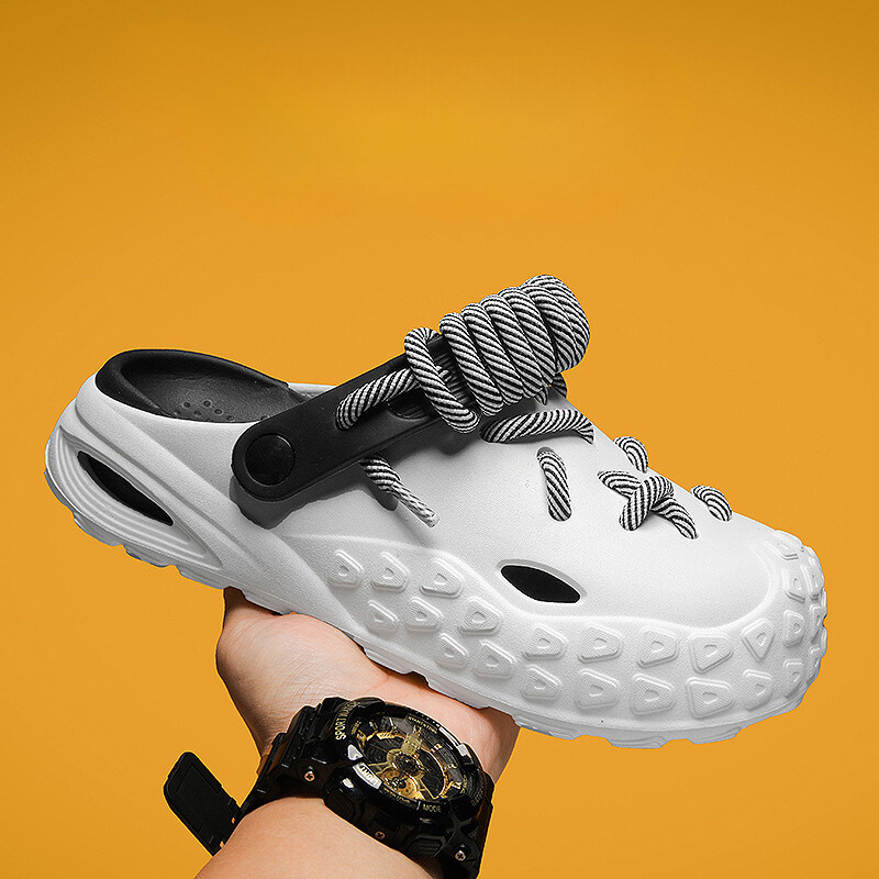 Customizable style women's laced clogs, ultimate comfort, breathable, water-friendly summer shoes.