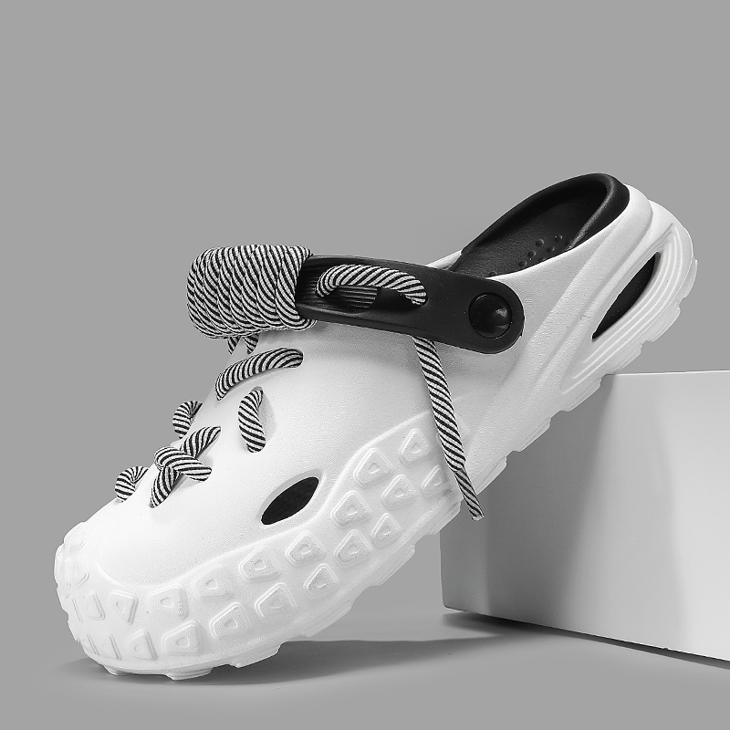 Ultimate comfort women's laced clogs, customizable style, water-friendly, breathable summer slides.