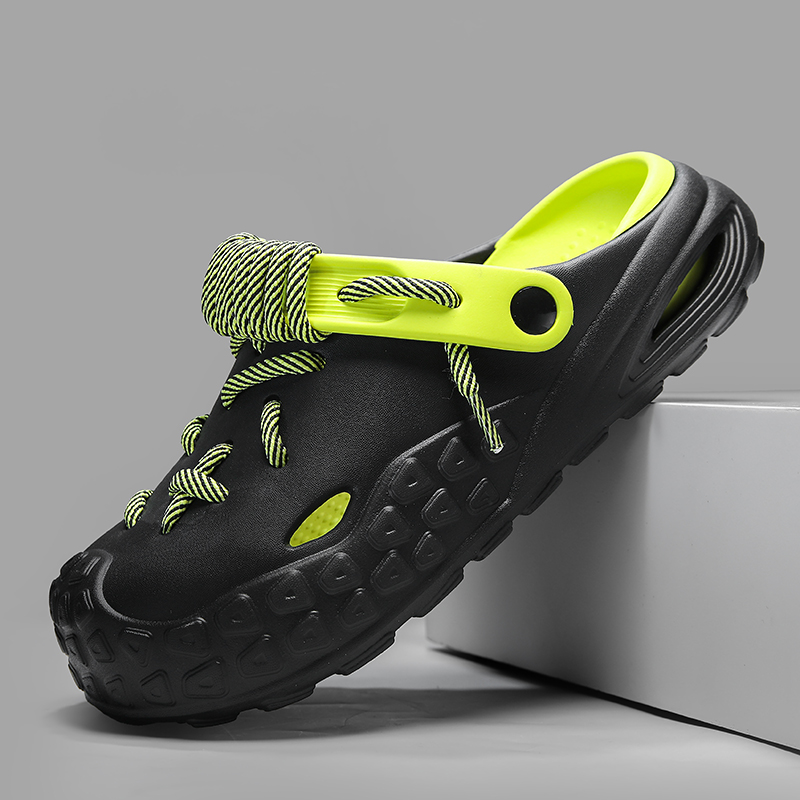 Women's slip-on laced clogs, customizable style, breathable, comfortable, water-friendly summer shoes.