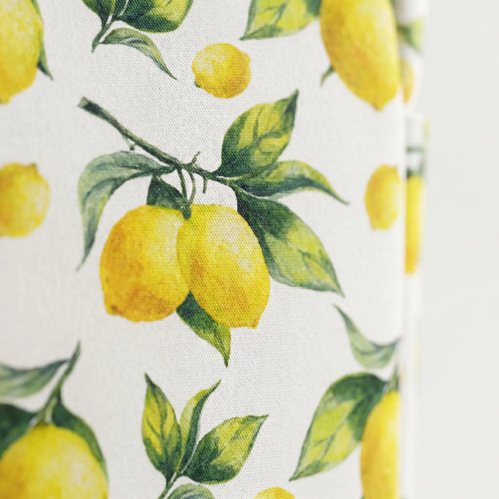 Stylish women's tropical lemon print large beach tote, ideal for summer trips and everyday shopping.
