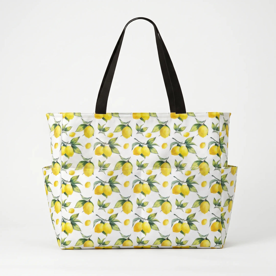 Durable large tropical summer beach tote bag for women. Perfect carryall for vacation.