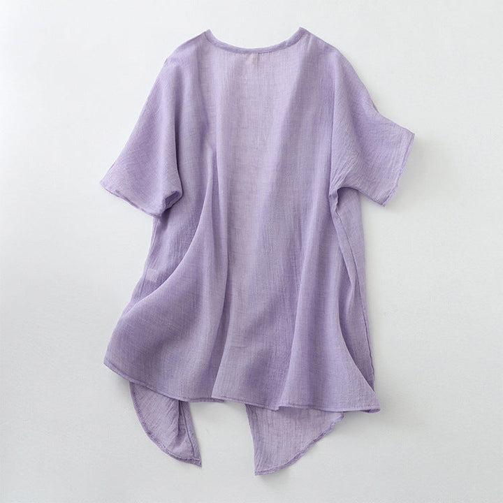 Stylish women's lightweight open-front cardigan with deep pockets, great for casual outfits.