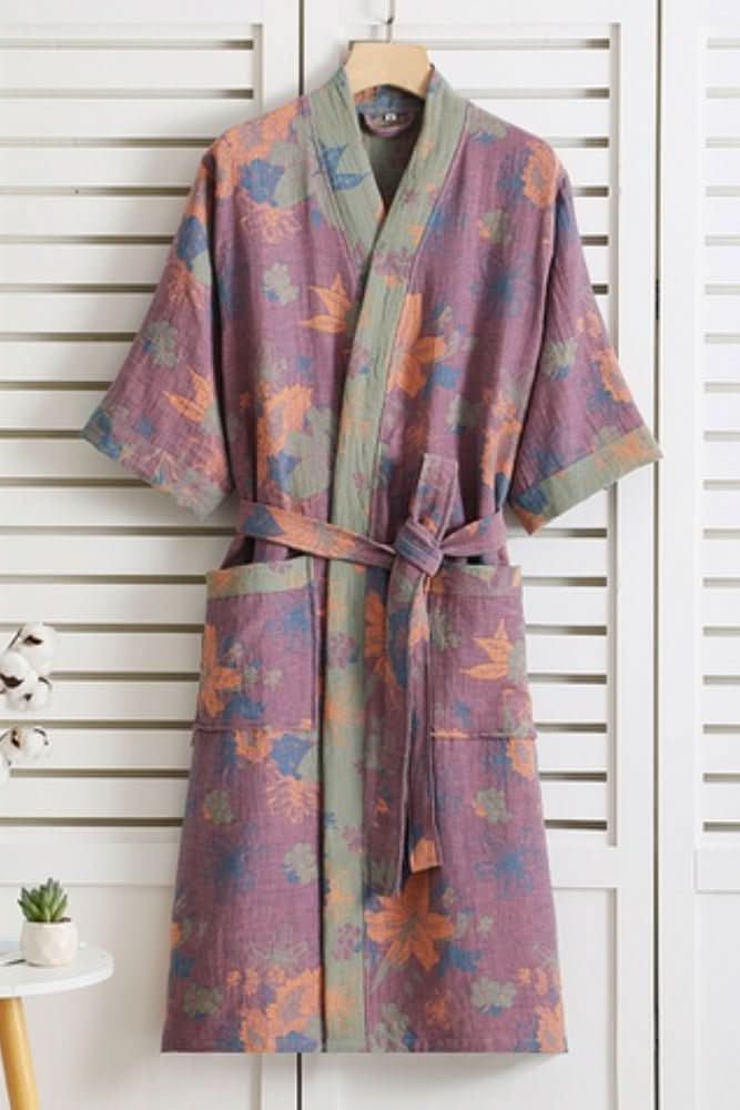Relax in this soft women's lightweight bathrobe. Your ideal comfortable spa robe for luxurious lounging.