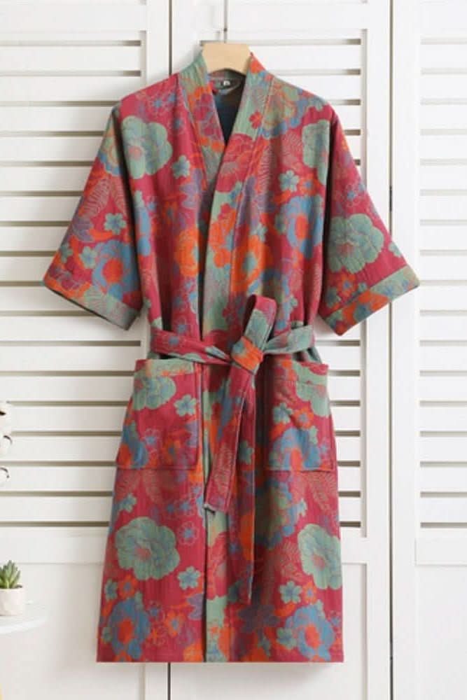 Indulge in comfort with this colorful, lightweight women's bathrobe. Soft spa robe for ultimate relaxation.