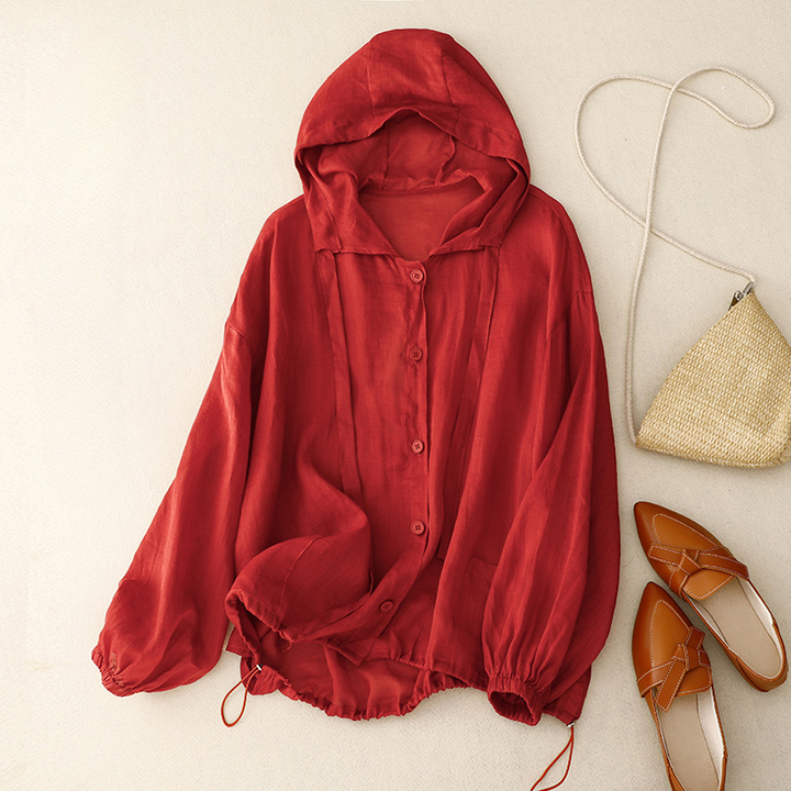 Women's breathable lightweight summer hoodie, ideal for comfortable warm weather everyday wear.