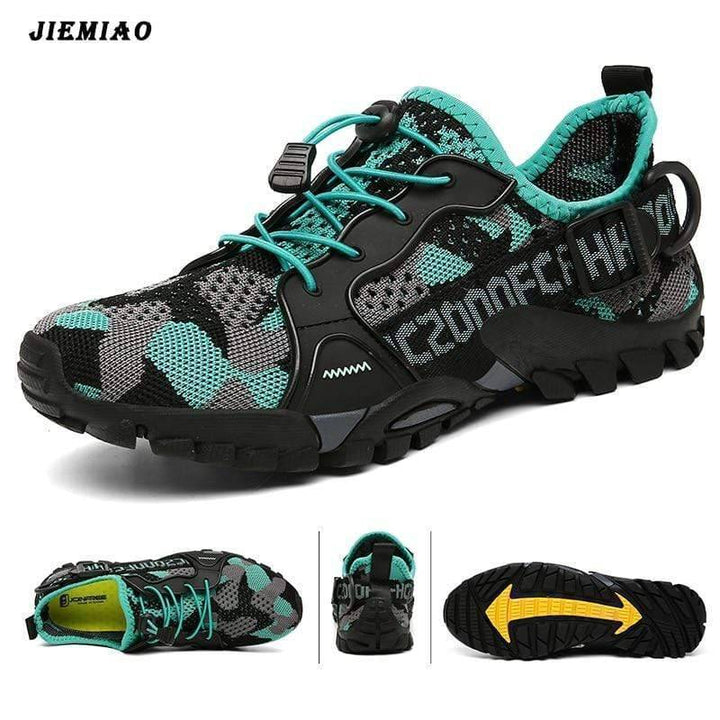 Women's lightweight summer trekking sneakers, grey & pink, for outdoor trails with mesh breathable design