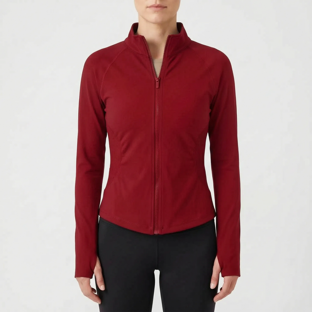 Women's long-sleeve gym jacket, a key piece of activewear for all your fitness endeavors.