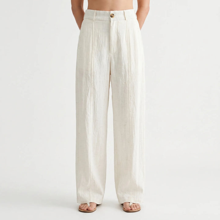 Stylish women's wide leg summer pants; a loose fit, comfortable, and airy for casual fashion.