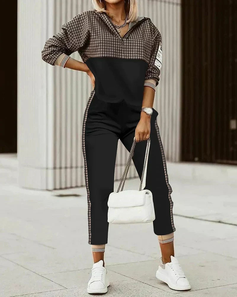 Back view of the modern Mira tracksuit set, highlighting its comfortable fit & stylish casual wear design.