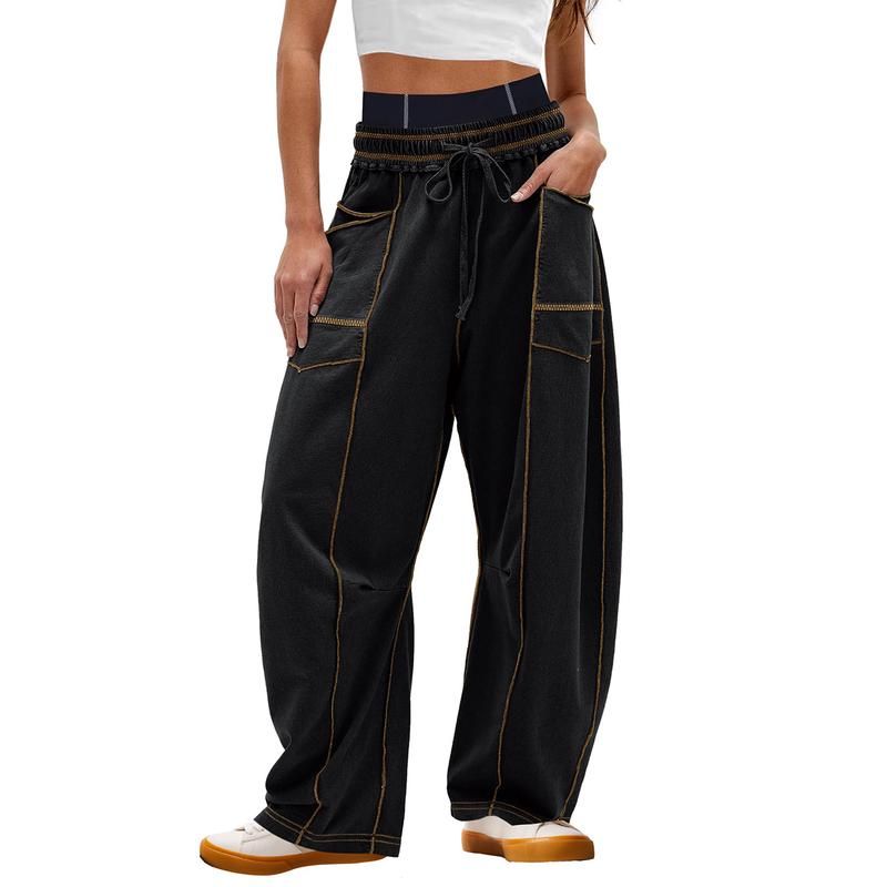 Women's modern utility barrel pants, relaxed fit & stylish comfort. Perfect for casual wear.