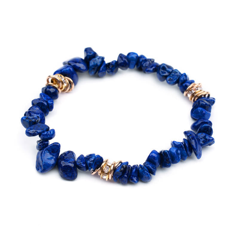 Women's amethyst crystal bead bracelet, natural stone & adjustable.
