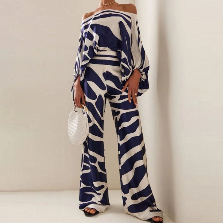 Versatile women's off-shoulder printed summer set, ideal for casual wear, travel, and warm days.