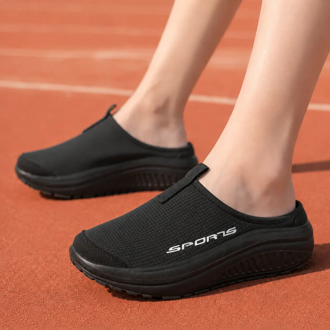 Cozy women's orthopedic closed toe slip-on slippers, designed for comfortable and supportive house wear.