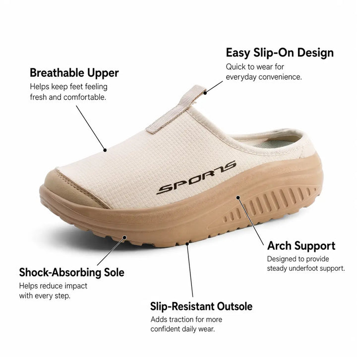 Comfortable women's orthopedic closed toe slip-on house shoes with cushioned sole, perfect for support.