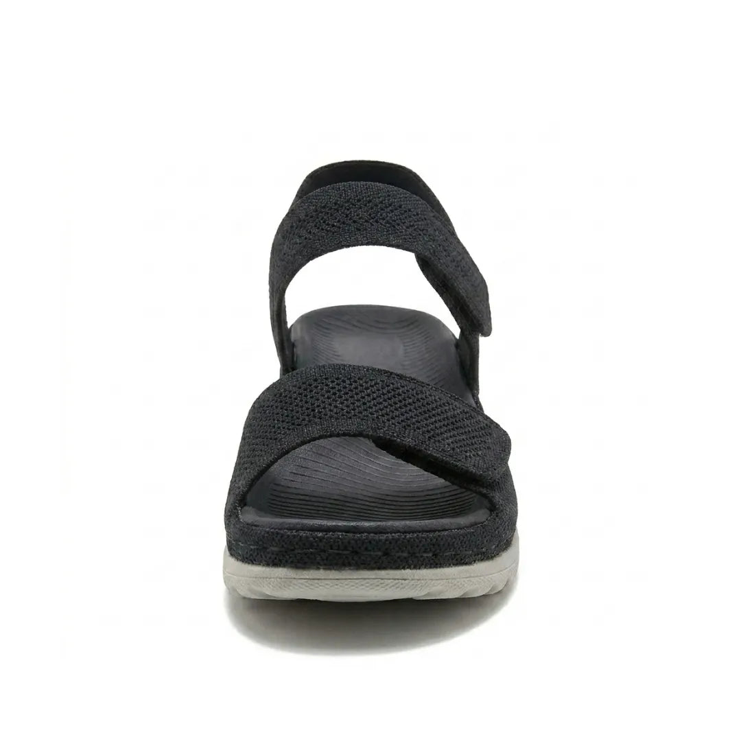 Women's comfort sandals: easy-to-adjust hook-and-loop, arch support, great for summer walks.