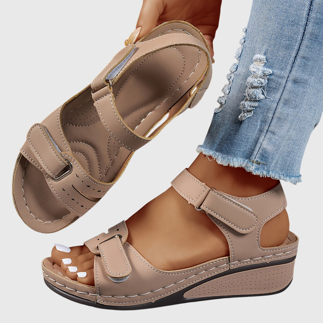 Women's comfortable walking sandals for summer. Features crystal detail, stability, & arch support.