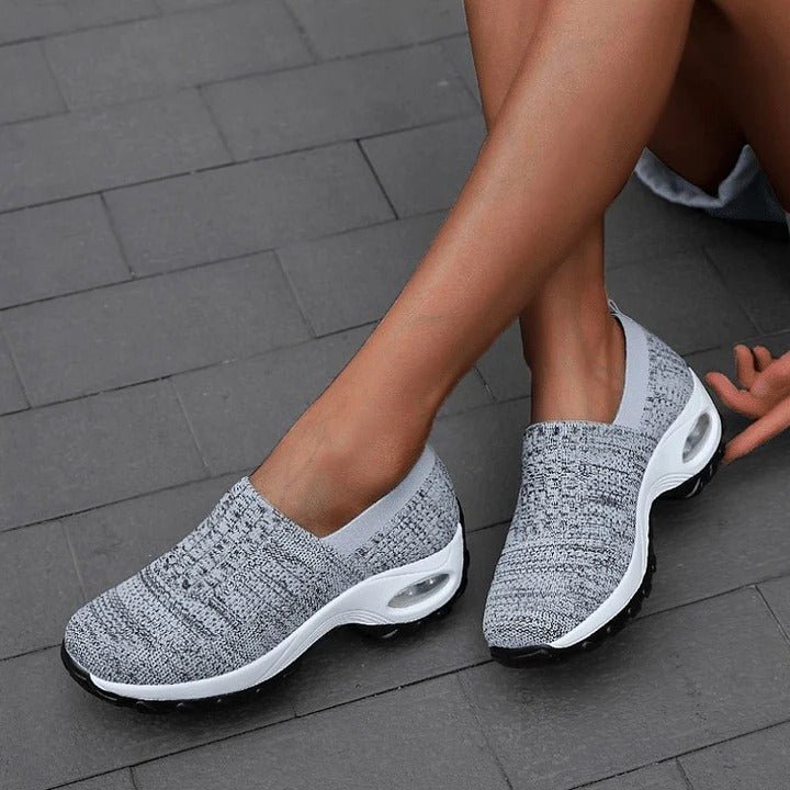 Orthopedic women's slip-on shoes, promoting foot health with advanced arch and heel support.