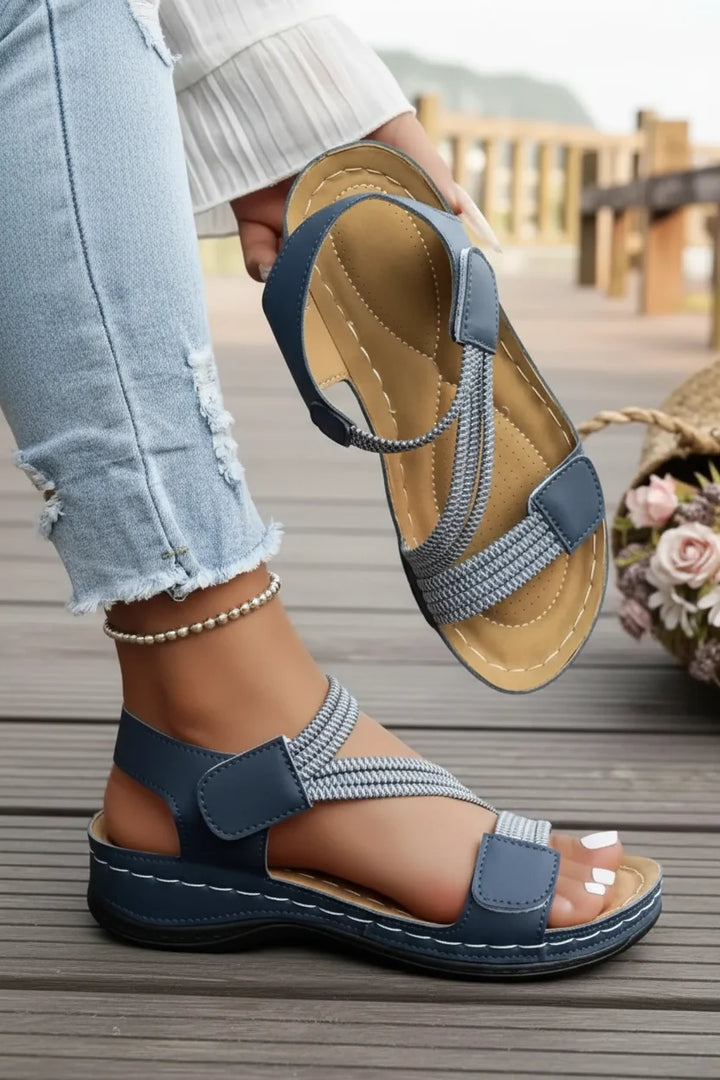 Stylish women's slip-on sandals, orthopedic comfort. Lightweight, casual footwear for summer and daily wear.