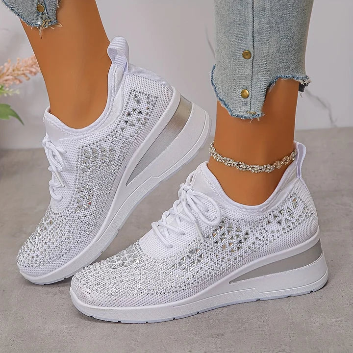 Elegant women's comfort sneakers, featuring orthopedic arch support for walks.