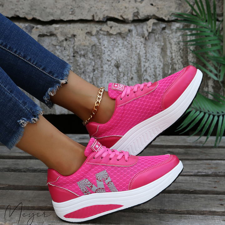 Stylish women's athletic orthopedic sneakers, slip-resistant for comfort & pain relief on active days.