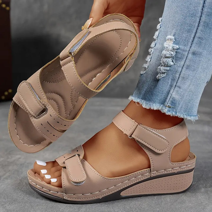 Everyday women's orthopedic sandals with a comfortable wedge heel, perfect for summer walking.